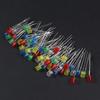 100PCS 5MM LED Lighting LEDs Kit Red Yellow Blue Green White LED Diode Assortment Package F5 Flat Led Lights Diodes Set
