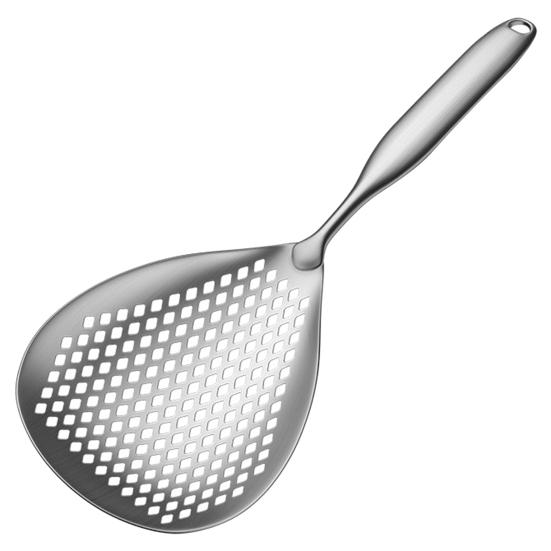 Большой скиммер с прорезями, ложка из нержавеющей стали пищевого класса для пельменей, лапши, сверхпрочный
