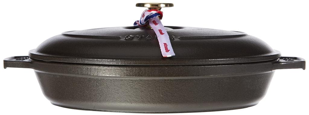 STAUB Плита для горячей воды черная, обе руки литая эмаль мелкая IH совместимая японская плита "Овальная 23 см" [Авторизованный продукт] 40509-582