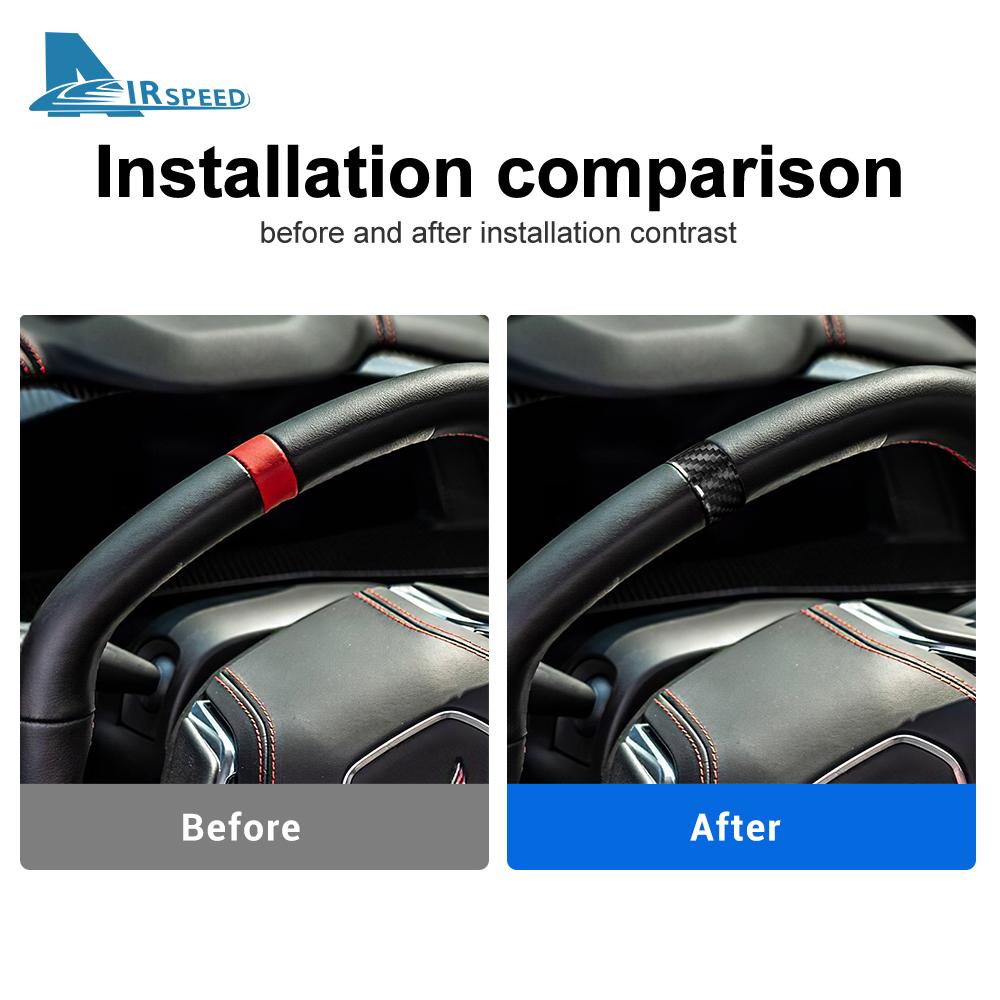 Наклейка из настоящего углеродного волокна для Chevrolet Corvette C8, украшение на руль автомобиля, кольцо, чехол для интерьера