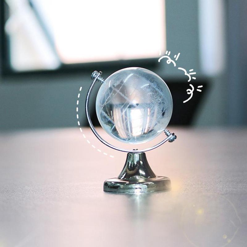 Ins Mini Globe Transparent Earth Globe Ball Miniature Ornament Educational Toys Home Decor Gift Office Decoration