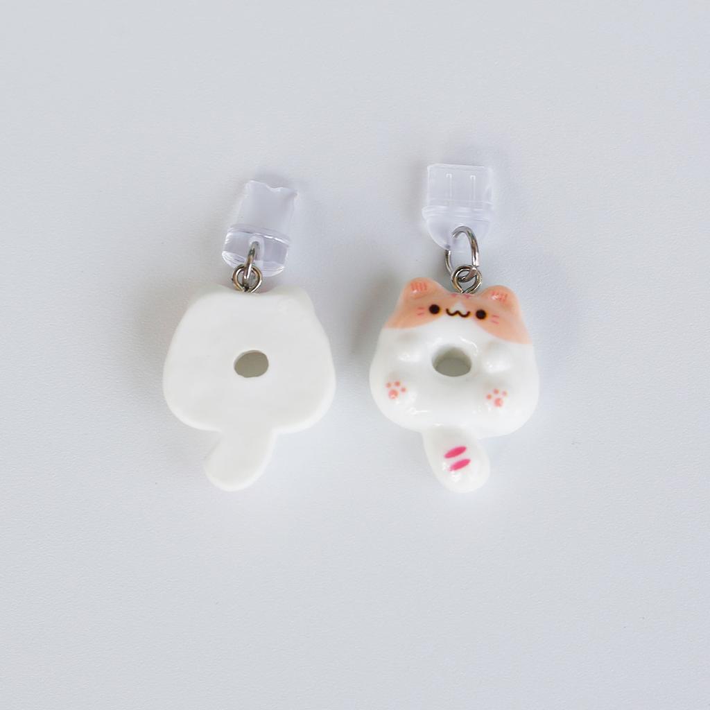 Подвеска-заглушка от пыли для мобильного телефона Милый пончик Кошка Аксессуары Украшение Для порта Iphone Type-c со шнурком для предотвращения потери