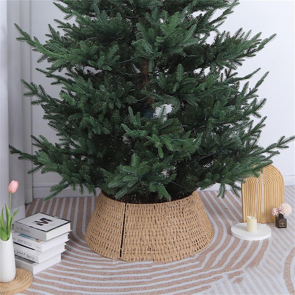 Деревенский воротник для рождественской елки 28 дюймов плетеная плетеная основа для дерева подставка чехол для искусственного праздничного украшения кольцо юбка корзина для дерева, натуральный и устойчивый