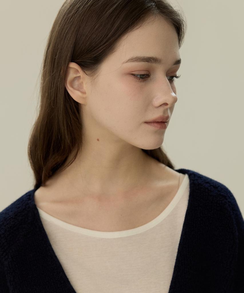 ELLIOTI V-Neck Wool Boucle Sweater_3Color