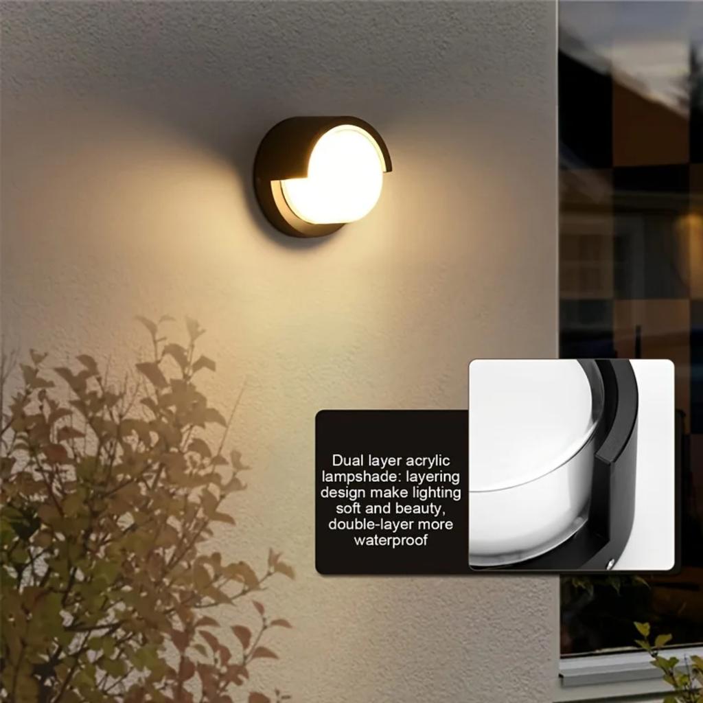 New Outdoor Wall Lights, Low Profile Modern Wall Sconce Porch Lights Outdoor Wall Light Fixtures Waterproof Wall Mounted Lamp