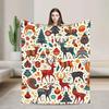 Merry Christmas Blanket  Soft Warm Plush Throw for Home Bed Travel Airplane  Festive Flannel Bedspread Decor