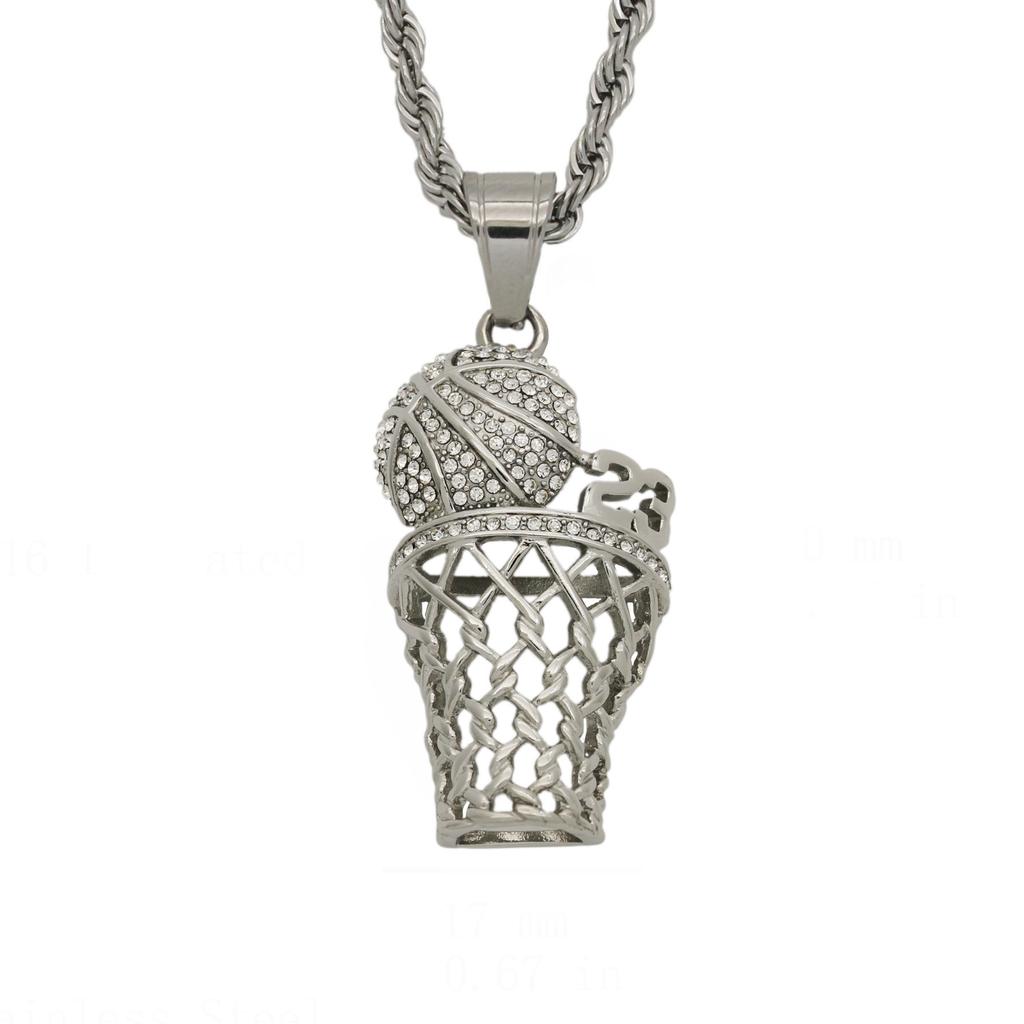 Новые хип-хоп спортивные модные ювелирные изделия с бриллиантами в виде баскетбольной сетки с подвеской на ожерелье