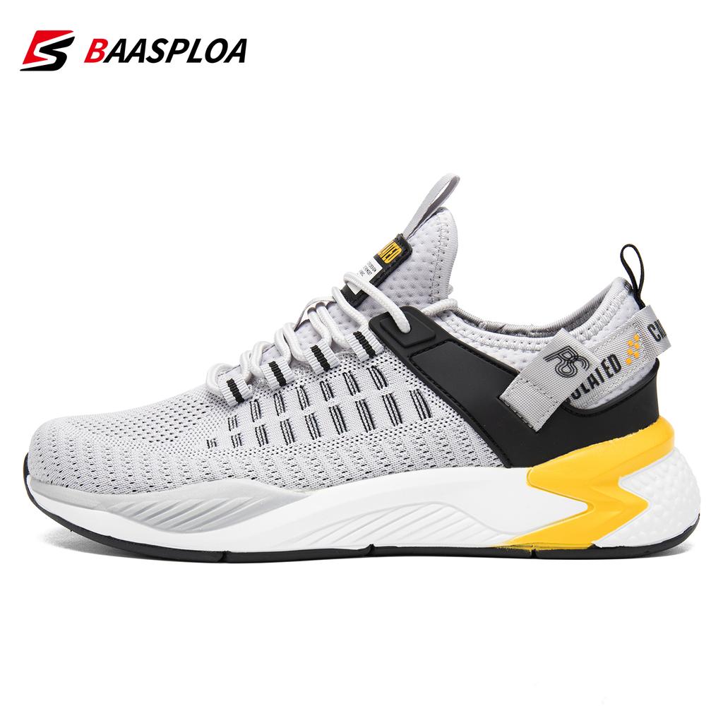 BAASPLOA Men's Running Shoes Casual Lace-Up Men's Outdoor Sports Breathable Lightweight Men's Running Shoes