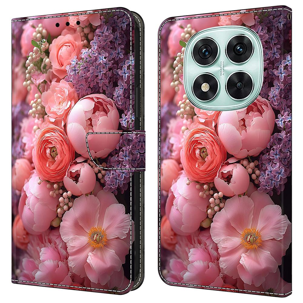 Для Xiaomi Redmi Note 14 Pro 5G/Poco X7 5G Кожаный чехол с печатью узора Кошелек Подставка Флип-чехол для телефона