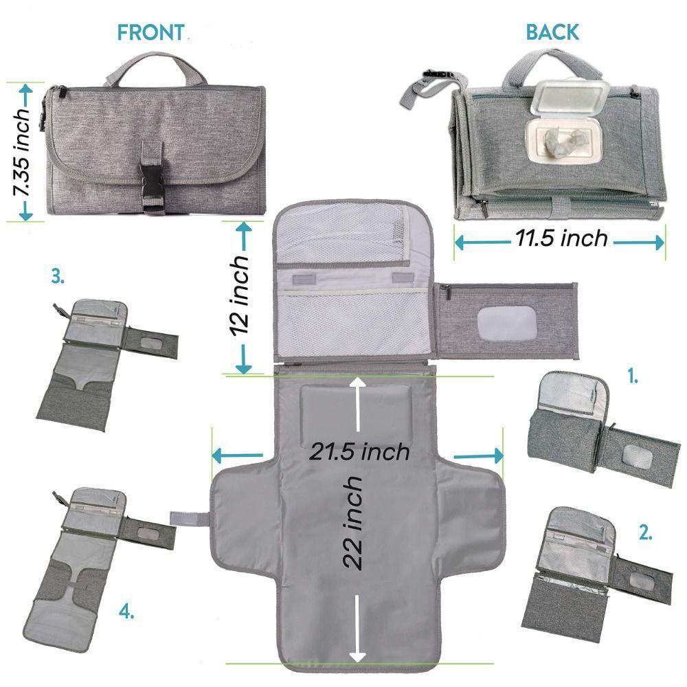 Padded Head Support Diaper Changer Travel Bag Waterproof Baby Diaper Changing Mat  Infant Care