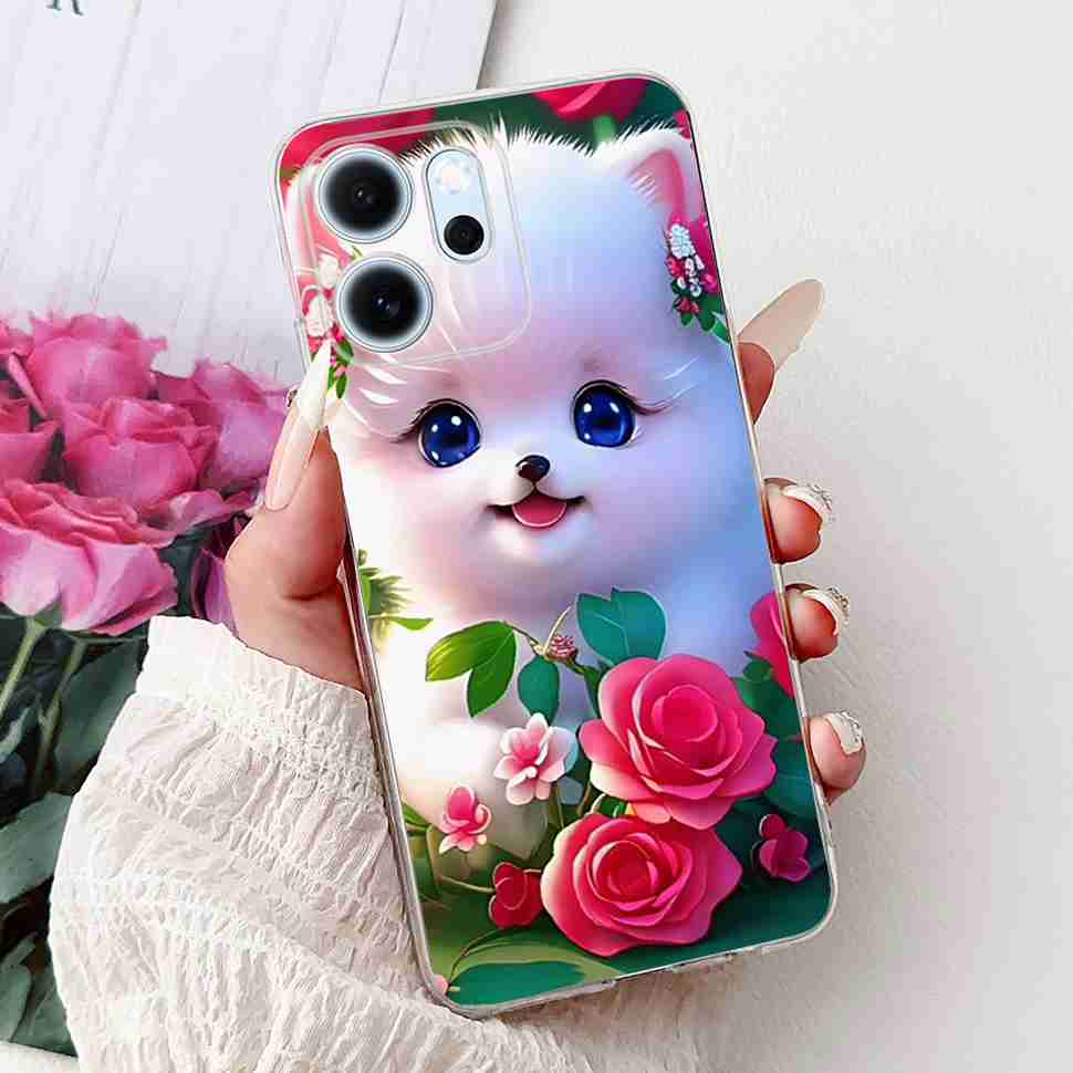 For Oppo Reno14 F 5G CPH27436.57" Case Colorful Butterfly Flowers TPU Soft Silicone Cover For Oppo Reno 14 F RENO14F Phone Cases
