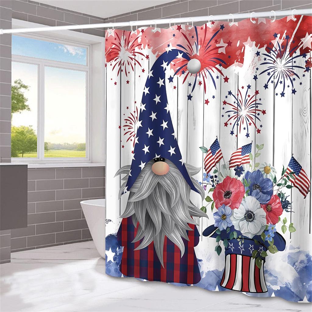 Shower Curtain American Independence Day Festival Decoration Shower Curtain Home Bathroom Dry