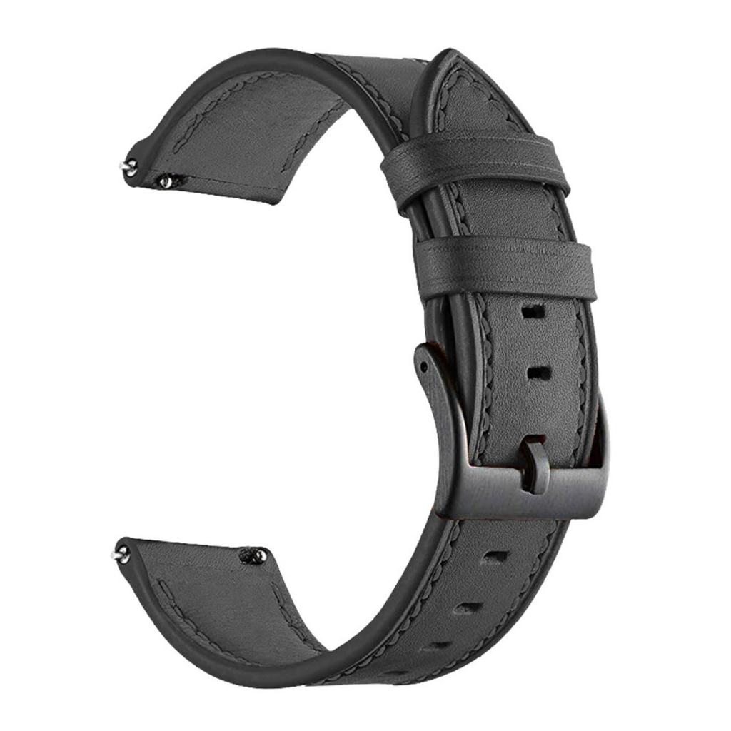 20mm Solid Color Stitching Watch Band for Garmin Venu 2 Plus / Venu / Sq 2 / Sq Fiber Leather Strap