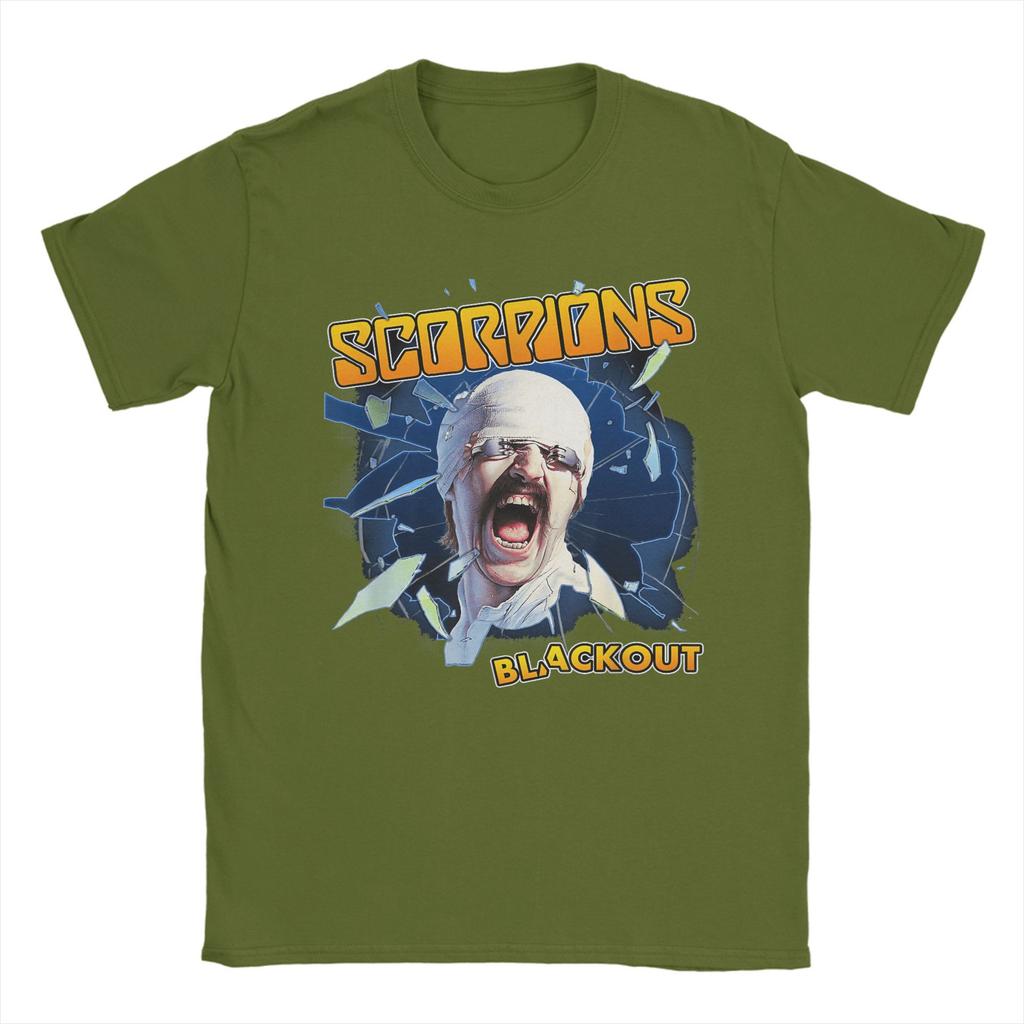 Черные футболки Scorpions для мужчин Повседневные футболки из чистого хлопка С круглым вырезом С коротким рукавом Одежда