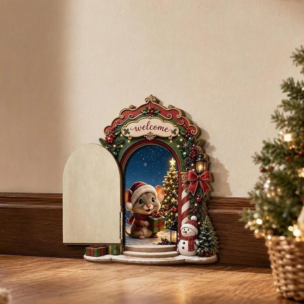 Openable Door Fairy Elf Door Mini Dollhouse Home Decorations Christmas Mouse Hole Outdoor Yard Art
