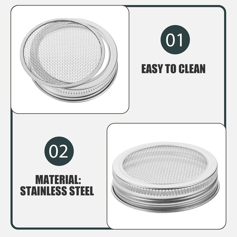 8pcs Stainless Steel Sprouting Lids 70Mm For Wide Mouth Jar Broccoli Beans Germination Indoor Planting Kit Jar Sprout Lids