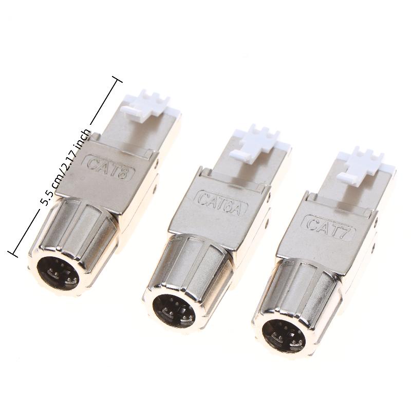 1 шт. Инструмент для разъемов Cat7 Cat6A Cat8 RJ45 Безвинтовой Цинк-сплав Экранированные Ethernet-терминаторы