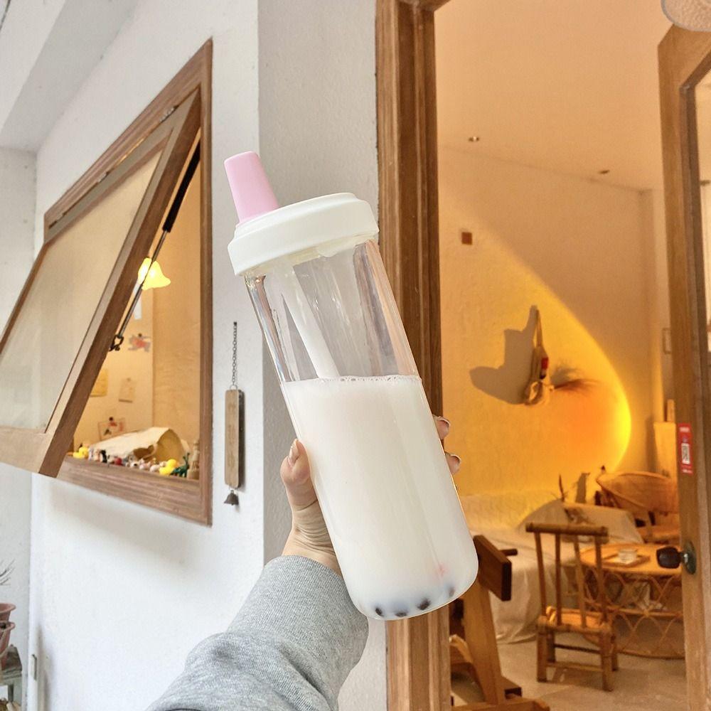 Student Large-capacity Straigh Drinking Portable Straw Cup Drink Cup Water Bottle Plastic Kettle