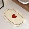 Love Red Door Mat Bathroom Diatom Mud Absorbent Floor Mat Door Mat Simple Internet Celebrity Atmosphere
