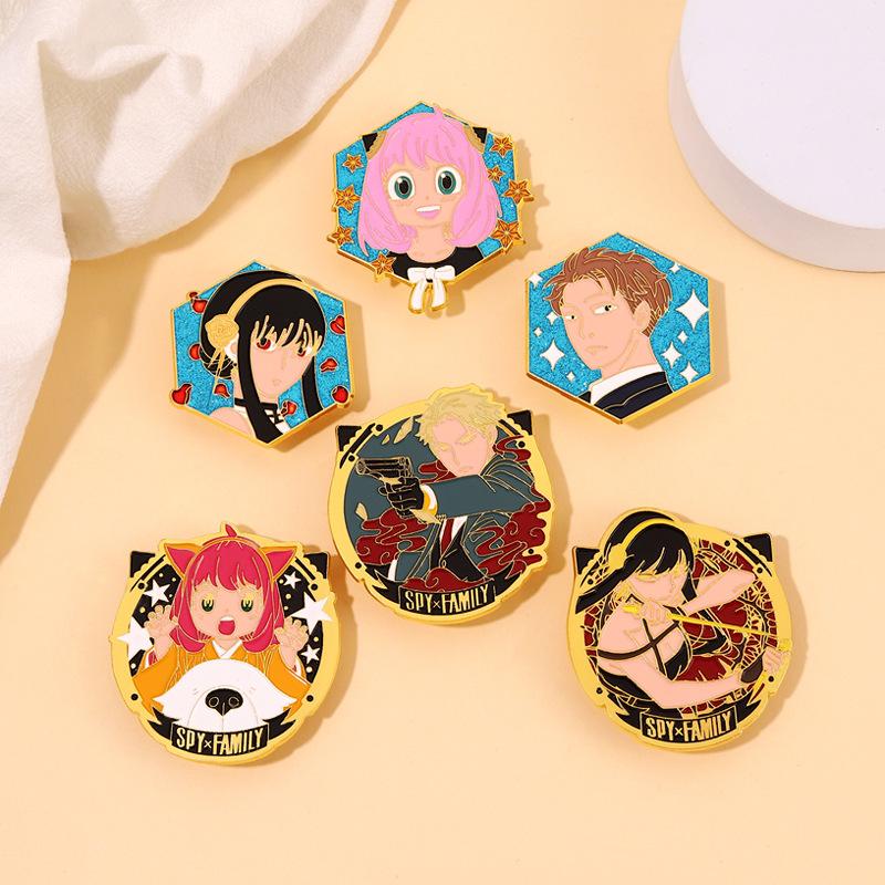 Шпионское Аниме Очаровательный Персонаж Металлический Значок-Пин Для Модного Стиля И Идей для Подарка