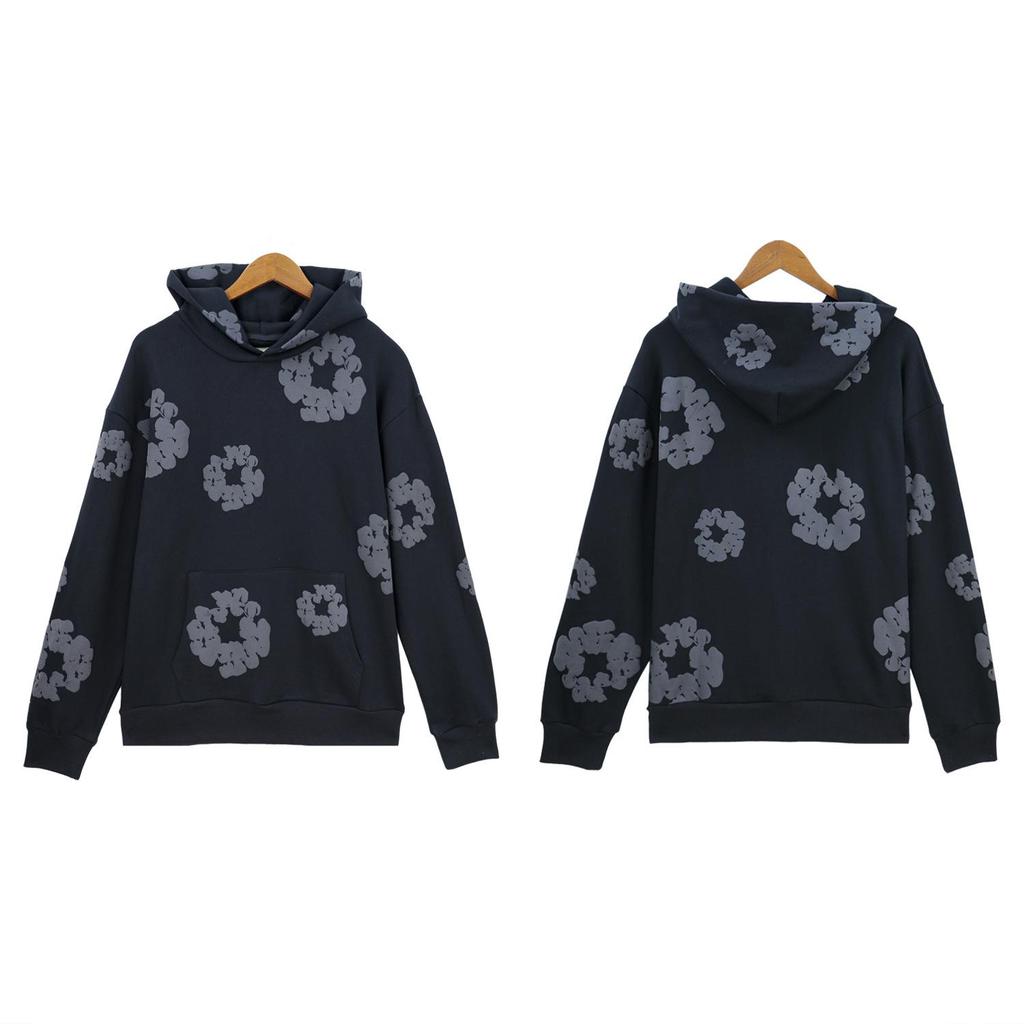 Autumn/Winter Fleece-Lined Sweatshirt and Trousers Set - Kapok Denim American Hoodie