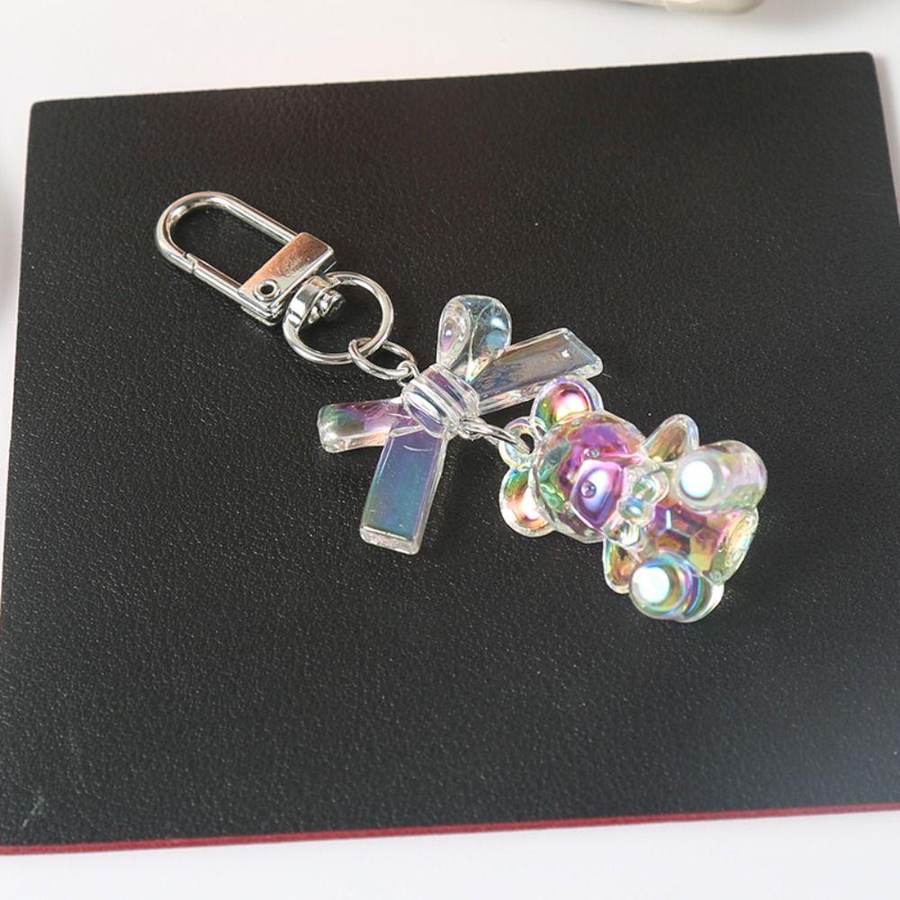 Candy Color Resin Gummy Bear Keychain Bag Decoration Lovely Bag Pendant  Bag Ornament