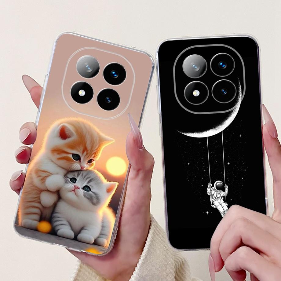 Для Xiaomi Redmi Note 14 14Pro 14 Pro+ Plus Чехол Милые Животные Тигр Лев Дракон Мультяшная Крышка Телефона Мягкий ТПУ Матовый Силиконовый Capa