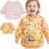 Waterproof Baby Bibs Adjustable Neckline Kids Art Smock New Full Sleeve Bibs  Baby Feeding