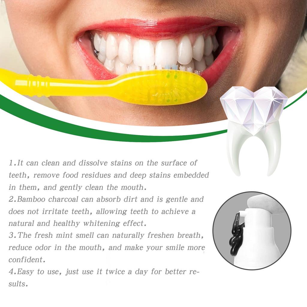 EELHOE Бамбуковый уголь для чистки зубов, удаляет пятна, освежает дыхание, отбеливает зубы, мусс, гигиена полости рта, мусс, пена, портативная зубная паста для путешествий, 30 мл