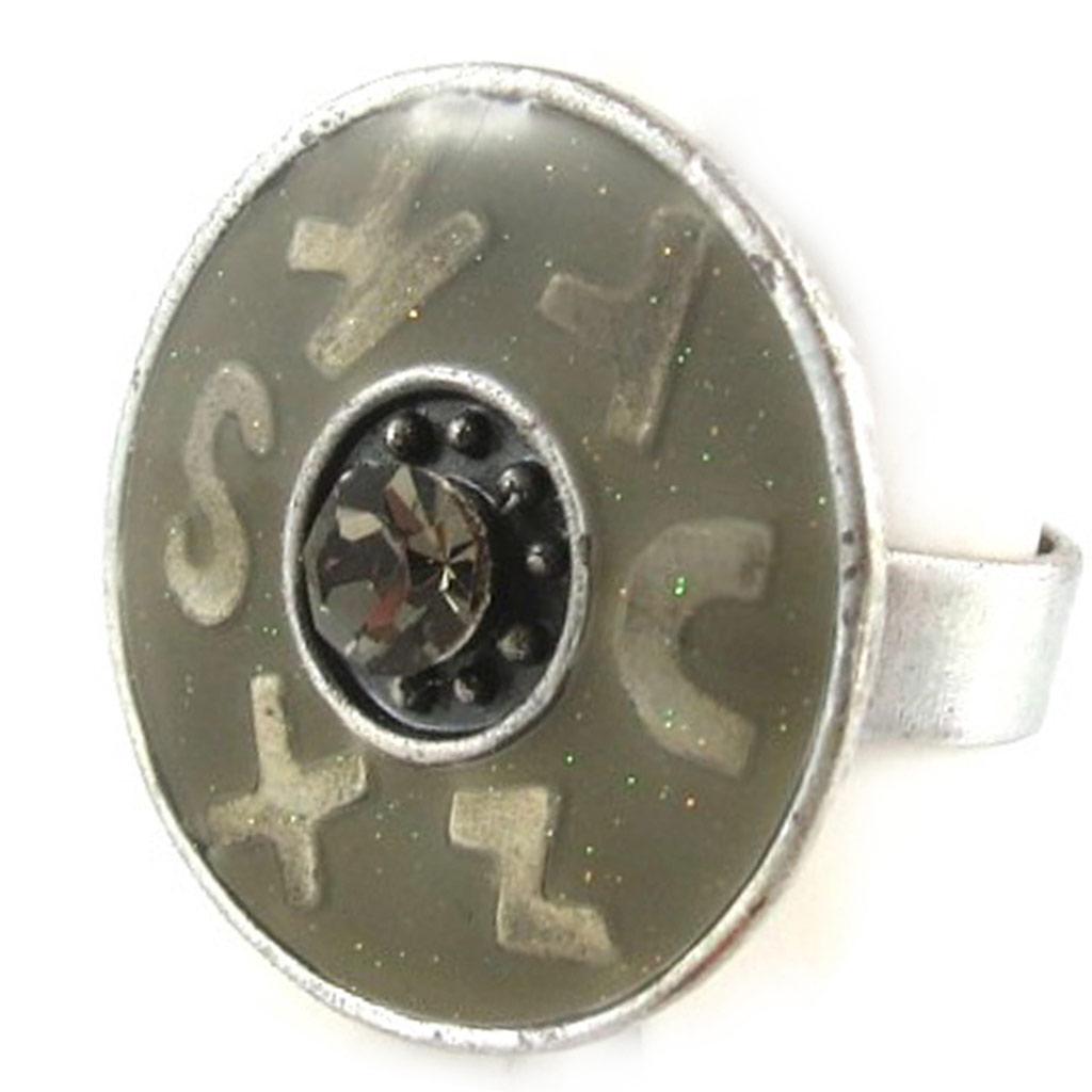 Les Trésors De Lily [E2590] — Дизайнерское кольцо Byzance антрацитово-серого цвета