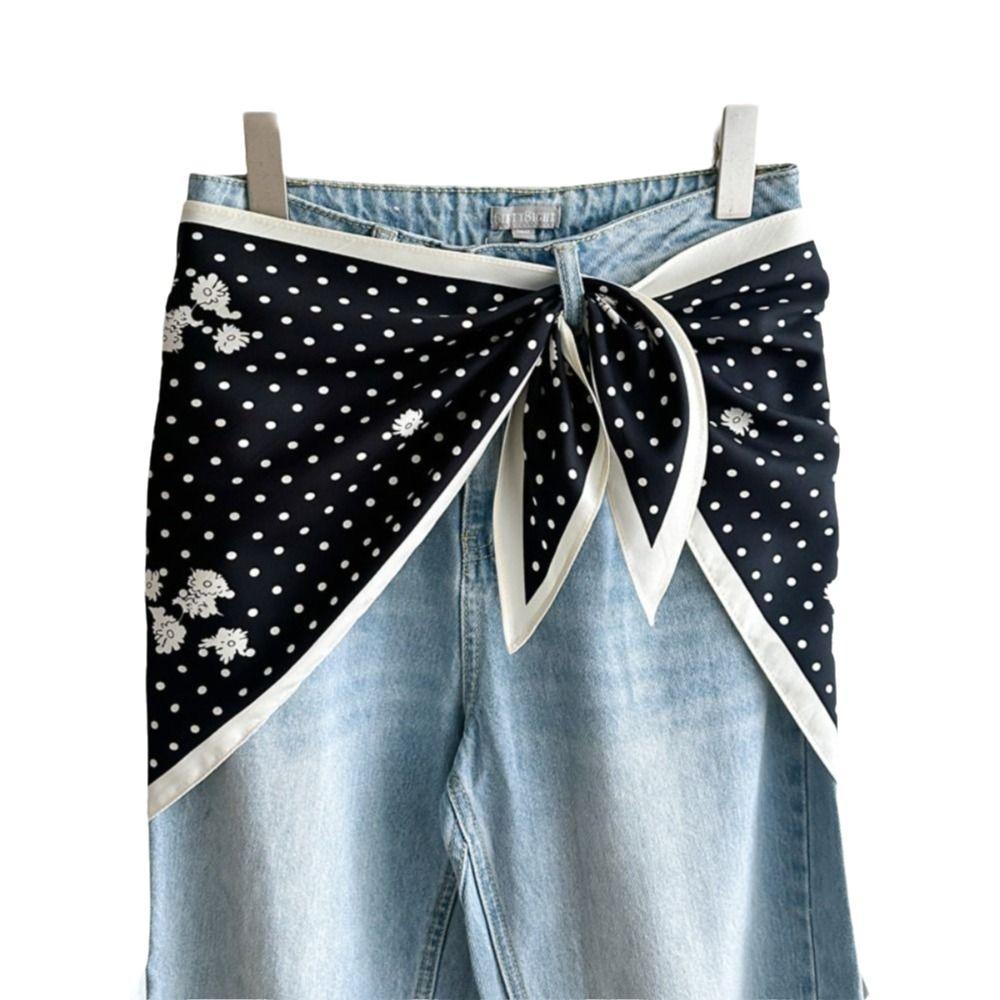 Ethnic Style Silk Scarf Satin Women's Waist Scarf Waist Triangle Scarf Belt Travel Accessory