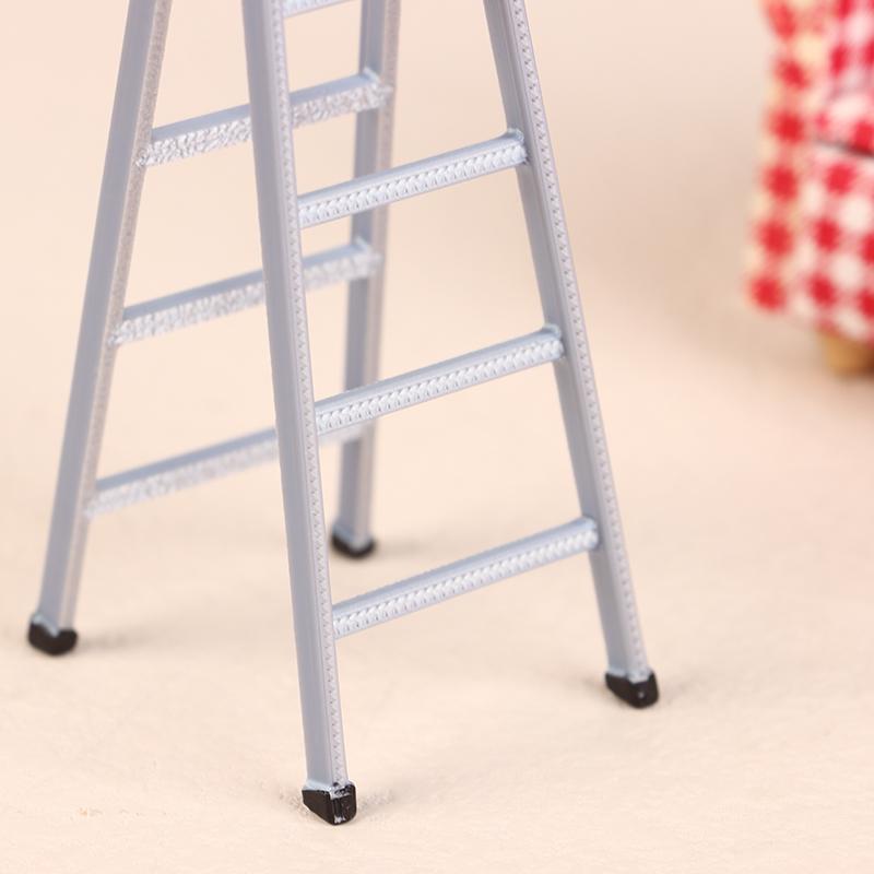 1:12 Dollhouse Mini Plastic Ladder Model Dollhouse Furniture Ladder Decor Toy Accessories Micro Scene Construction Props