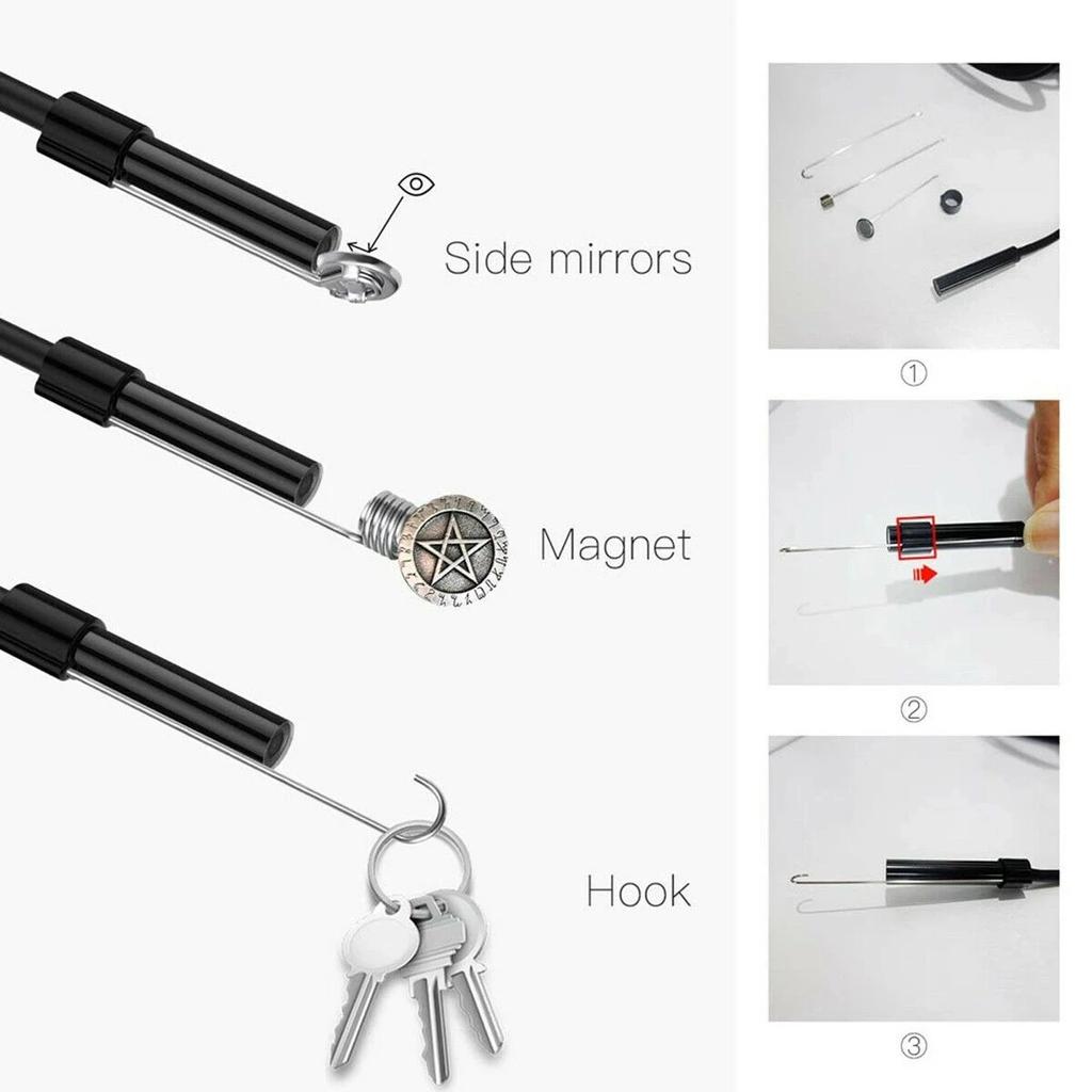 5.5mm Sewer Industrial Endoscope Waterproof Piping Endoscopy Type C Mini Camera 3 In 1 Automotive Borescope For Android Phone