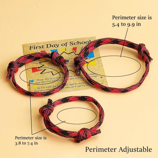 Браслет "Первый день в школе", Парные браслеты для мамы и ребенка (сына/дочери) из паракорда, Браслеты "Снова в школу", Подарок-пожелание для мамы, сыновей, папы, дочерей, Украшения