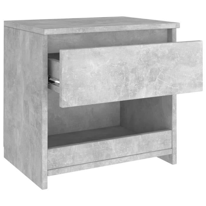 VidaXL Table de chevet Gris béton 40x30x39 cm Aggloméré 803451