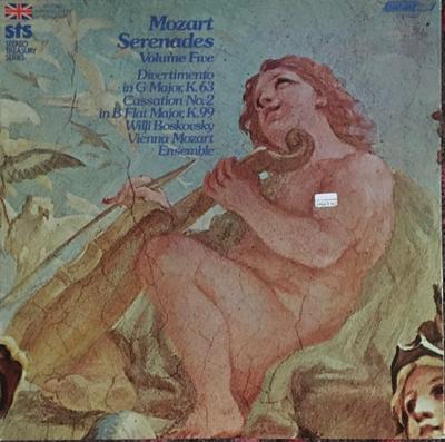 LP Пластинка ВИЛЛИ БОСКОВСКИ, ВЕНСКИЙ МОЦАРТОВСКИЙ АНСАМБЛЬ - Моцарт: Серенады Том. 5 Divertimen STS15302 ЛОНДОН 1975 США Классика Б/У