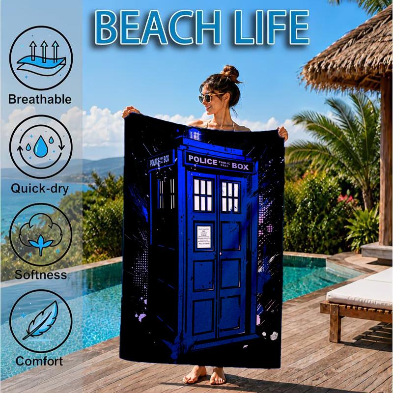 telephone booth Beach Towel, Microfiber Beach Towel, Perfect For Pool, Beach, Travel, Home Decor Beach Party Fan gifts