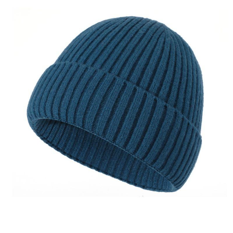 Unisex Warm Knitted Beanie Hat With Wide Brim Rabbit Wool Blend Winter Ski Cap Outdoor Cold Weather