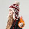Skiing Cap Winter Plush Hat Ethnic Style Jacquard Knitted Hat Cute Outdoor