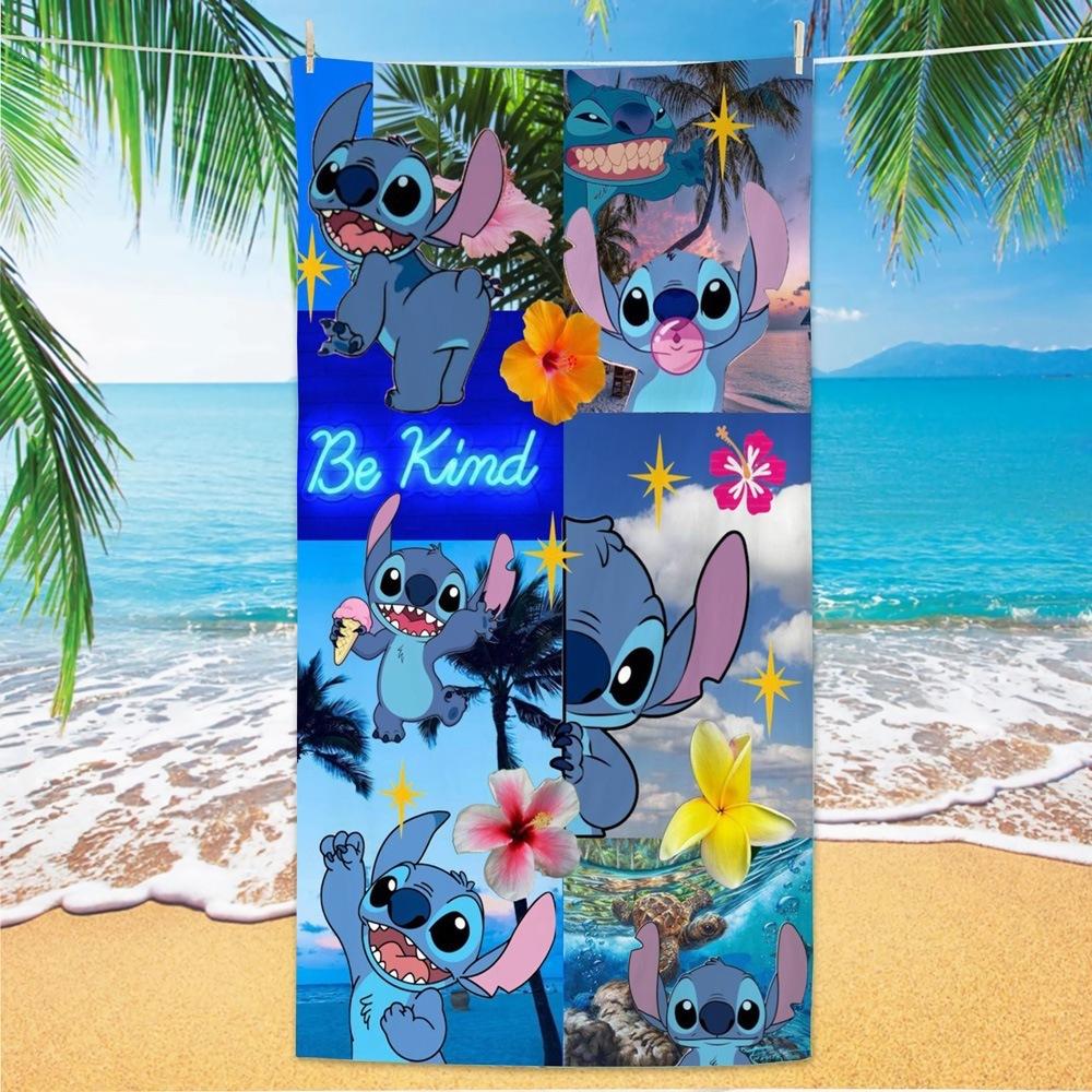 Western Anime Pattern Soft Thick Microfiber Large Towel For Children Beach Swimming