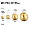 Gold Beads: 1100 Pieces 3/4/6/8 mm Durable Fade-Resistant Spacer Beads - Smooth Shiny Gold-Plated Surface for Jewelry Making - DIY Crafters or Profes