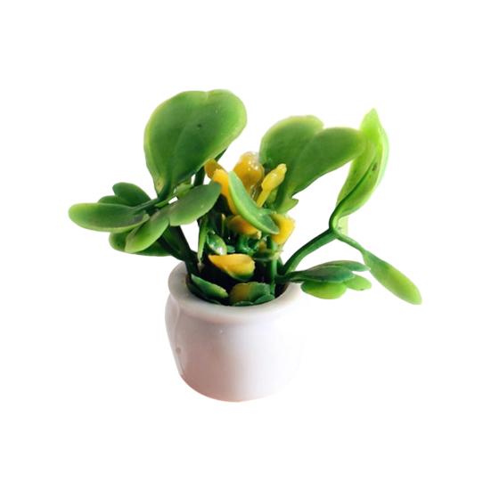 Мини-модель растения Масштаб 1/12 Домики для кукол Растения Реалистичные Микропластиковые горшки для домиков кукол Садовые аксессуары Сказочный сад Декор патио Миниатюрный