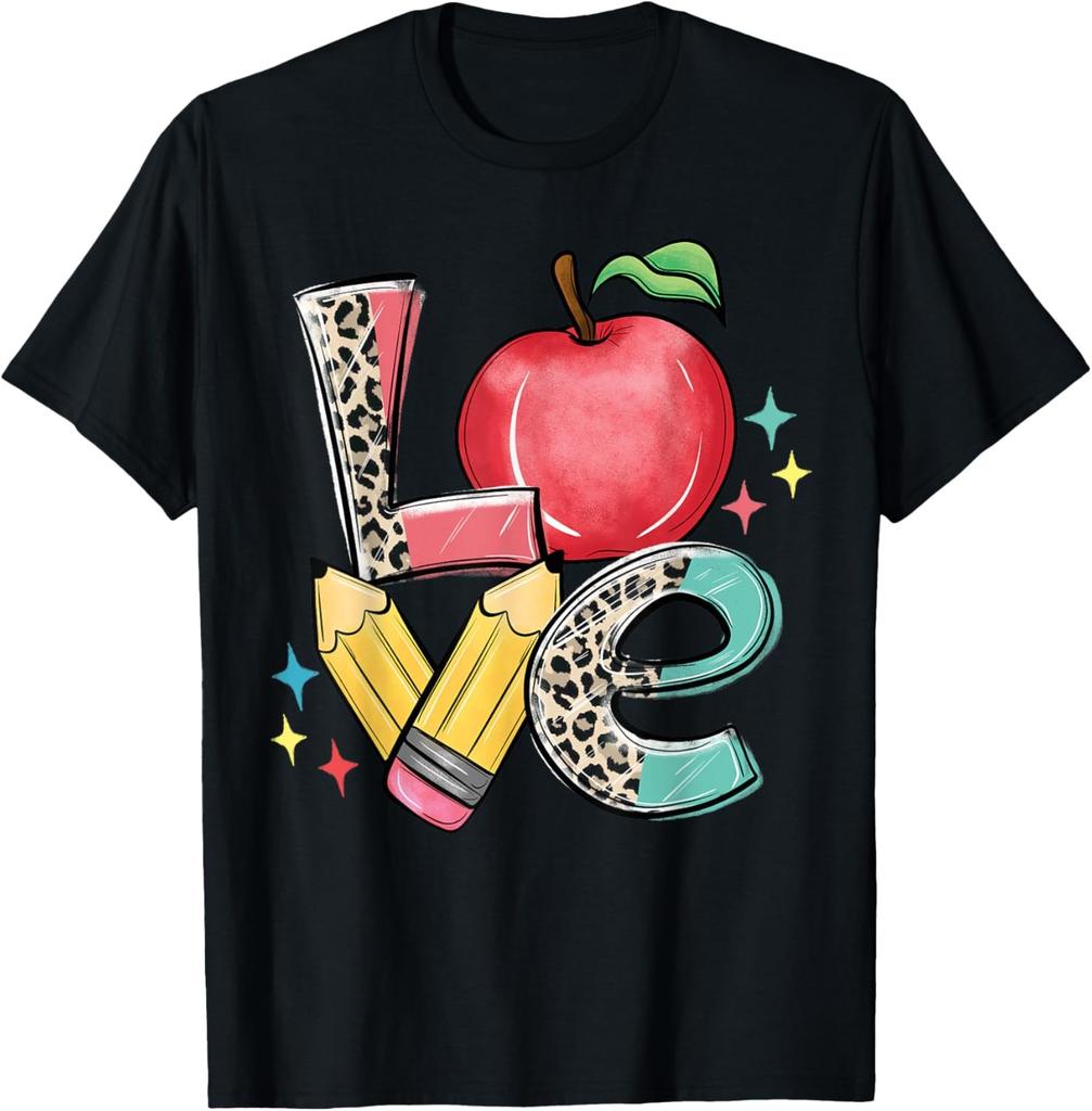 Teacher Valentines Day Love Leopard Cute Teacher Valentine T-Shirt