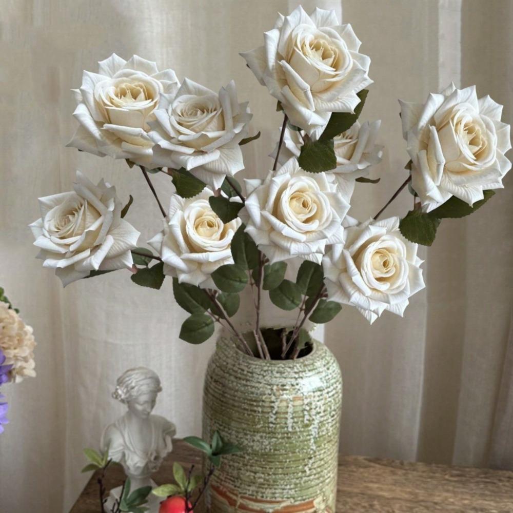 6 шт. искусственных цветов розы цвета мокко, реалистичный стебель, искусственная шелковая роза, 67 см, букет для самостоятельного оформления свадьбы, домашнего декора, центрального украшения отеля, Дня святого Валентина, Дня матери