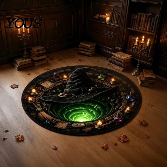 Напольный коврик-орнамент для дома на праздник, 3D-ковер «Вихрь» на Хэллоуин, круглый ковер с оптической иллюзией, жуткий ковер с призраком и скелетом, ковер для гостиной, спальни, тематический декор