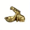 1pc Unique Hippopotamus Statue Storage Resin box,Funny Candy Dish&Key&Wrist Watch Bowl For Big Mouth Sculpture Office&Home Table Art Decor.