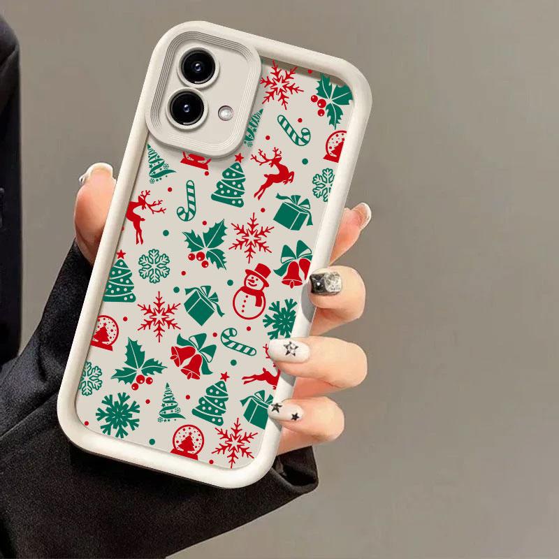Рождественский Снеговик Олень Чехол для Телефона Для Motorola Moto G86 G85 G75 G60 G56 G54 G53 G52 G35 G34 G22 G15 G14 Edge 60 50 Fusion Чехол