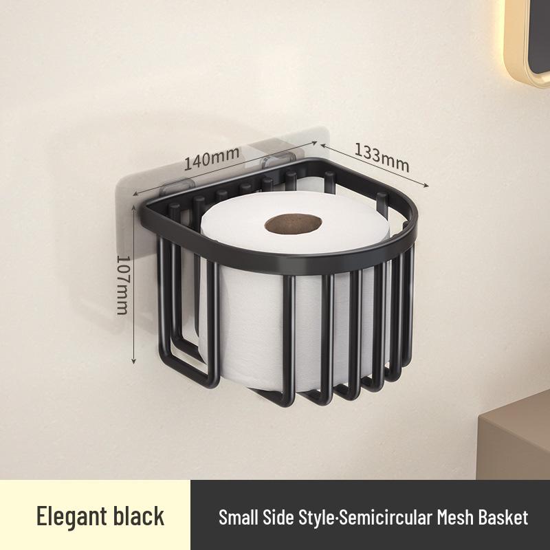 Rustproof Carbon Steel Wall-Mounted Drainage Shelf - Waterproof, Punch-Free, Multifunctional Bathroom Storage