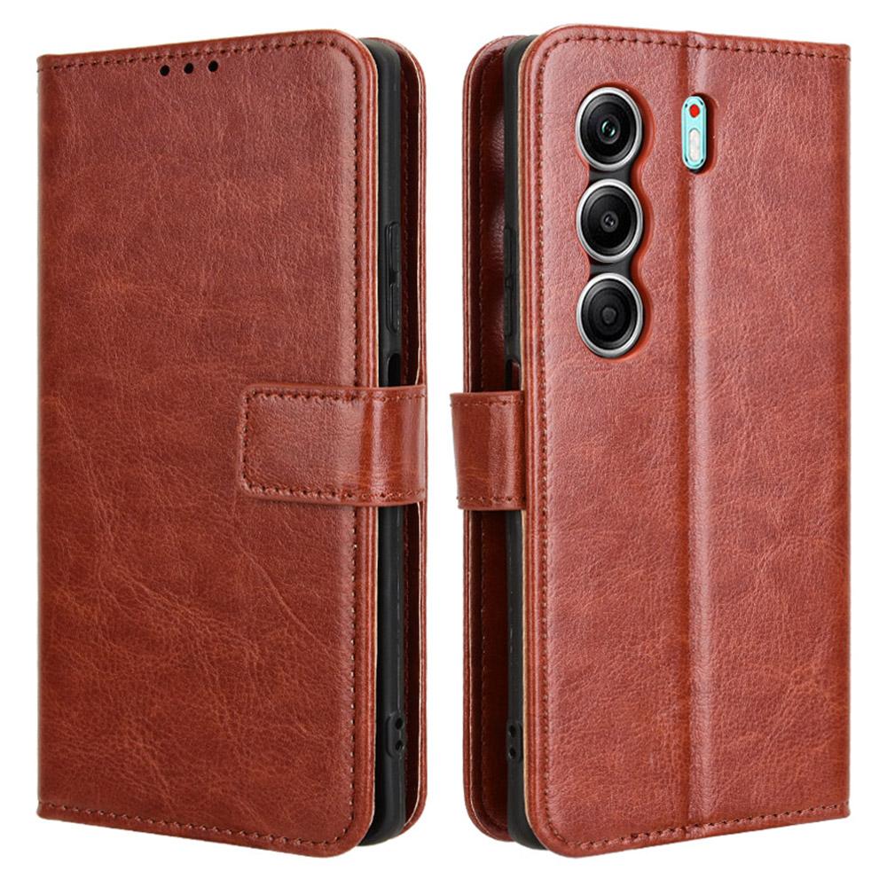 Для TECNO Camon 40 4G CM5 Чехол Текстура Crazy Horse Искусственная кожа Чехол-кошелек для телефона