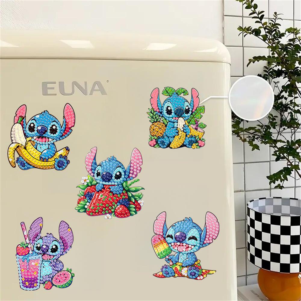 6Pcs Gluttonous Series Diamond Art Fridge Magnet Diamond Painting Refrigerator Magnet DIY Fridge Stickers for Fridge Whiteboards